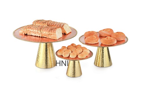 Display riser set round flat copper brass