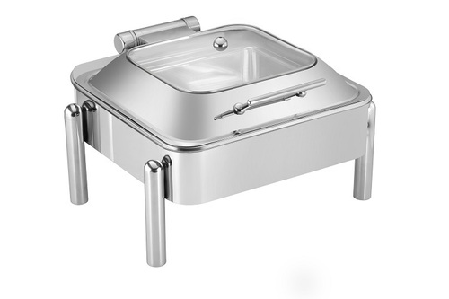 7 ltrs. Square chafing dish with pipe leg stand