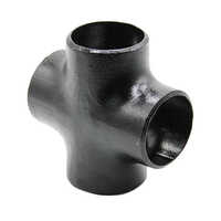 Carbon Steel Equal Cross - Round Shape, Black Color, Various Thicknesses | Durable Component For Efficient Fluid Distribution