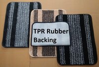 Anti Slip Tpr Rubberised Striped Door Mats - Polyester, 20x26 Inches, Multi Colour, 1800 Gsm, Hand Tufted, Quick Drying, Water Absorbent | Customizable Size, Design, Logo, Shape, Ideal For Home And Outdoor Use