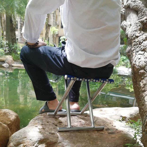 FOLDING BEACH TOOL BEST FOLDING STOOL PORTABLE TRAVEL TRAIN CHAIR OUTDOOR REST SEAT FISHING BEACH PICNIC HIKING BACKPACKING STOOL