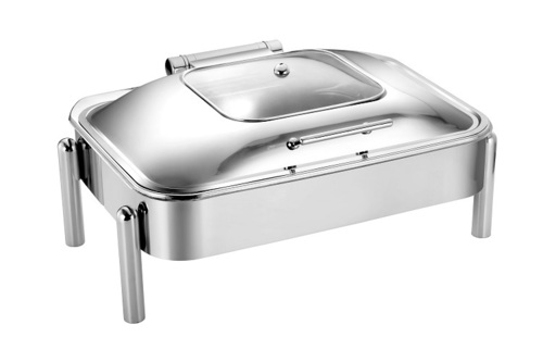 10 ltrs. Rectangle chafing dish with pipe leg stand
