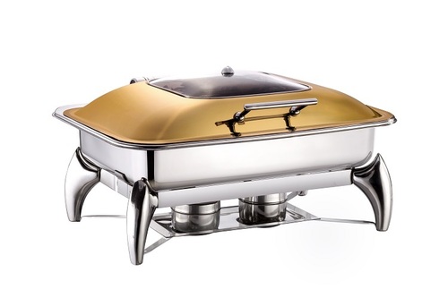 10 ltrs. Rectangle gold lid chafer with smart leg stand