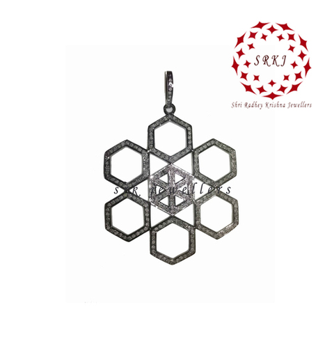 Handmade Pave Diamond Arrowhead Style Pendant - 925 Sterling Silver, 54x22 MM, 0.48 Carats | Gender: Women, Ideal for Anniversaries, Engagements, Weddings, and Parties