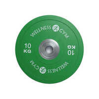 WG ACR 524 RUBBERISED COMPETITION BUMPER PLATE  (10 KG) Green color
