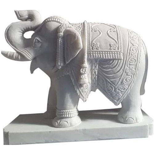 White Marble Elephant Statue