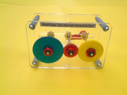 Single stage- Spur Gear with inter mediate gear For Engineering Lab / School Lab Model