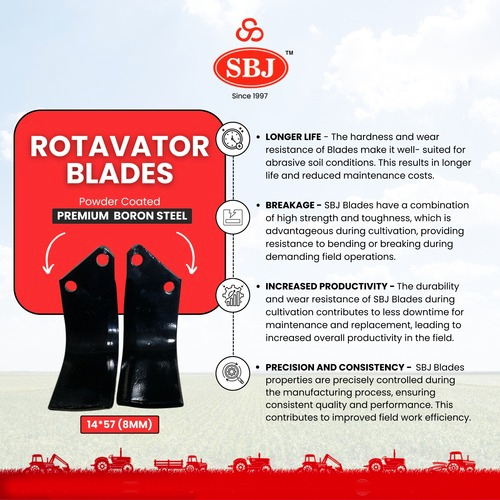 ROTAVATOR BLADE 14X57 (PREMIER)8MM