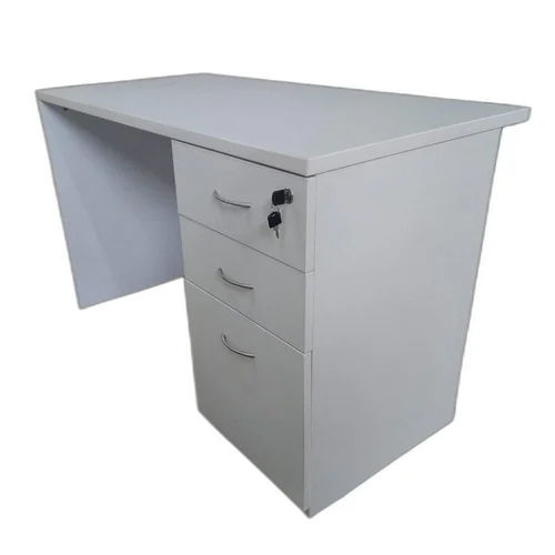 White Wooden Laminated Office Table