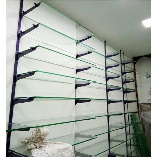 Garment Showroom Display Racks (Glass + Wall Rail)