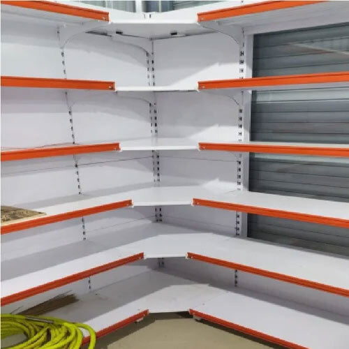 8 Feet Supermarket Corner Rack | Mild Steel 