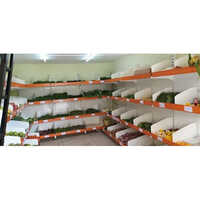 Supermarket Vegetable Wall Display Rack Height: 6 Foot (ft)