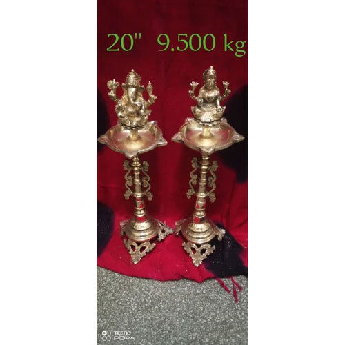 Brass Laxmi Ganesh lamp Statue