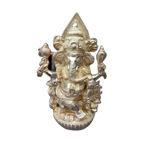 8 Inch Brass Ganesh Statue