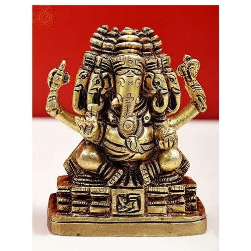 Brass Panchmukhi Ganesh