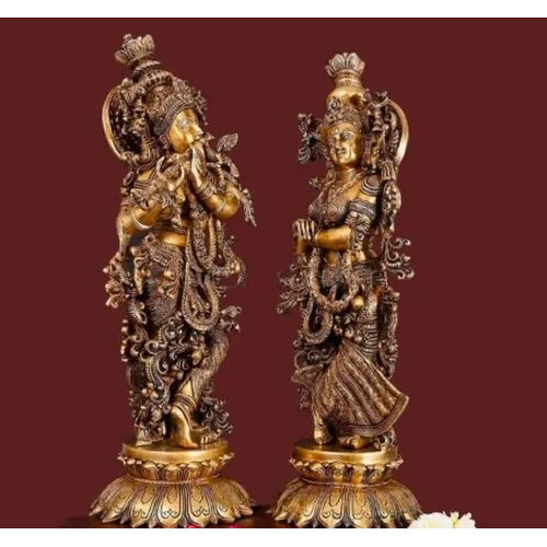 Brass Radha Krishna Statues