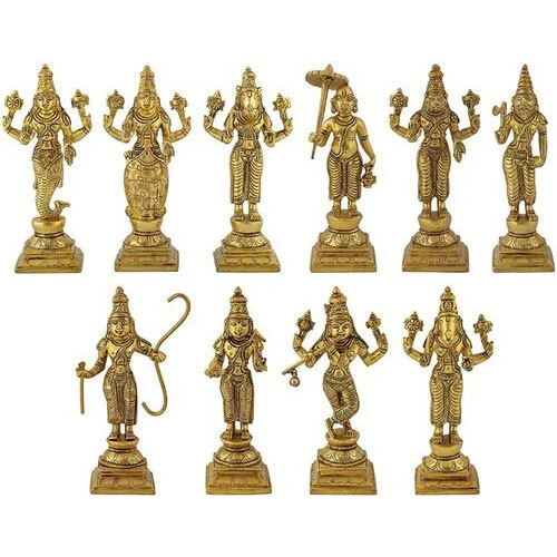 Brass Dashavtar Vishnu Statue