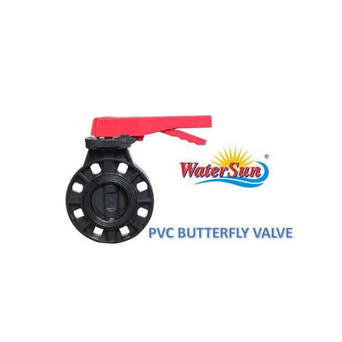 Red & Black Plastic Butterfly Valve