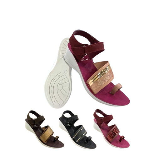 Different Available Ladies Semi Heel Pu Sandal