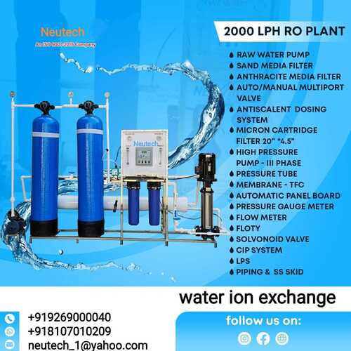 industrial ro plant 1000 lph