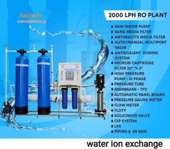 Industrial RO Plant - 1000 LPH Capacity for Drinking Water | High Purity Filtration System, Energy Efficient Operation, Compact Design