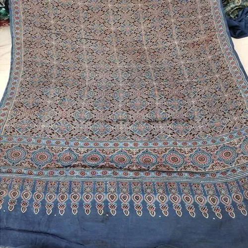 Modal Silk Ajrakh Hand Block Print Natural Dyed Dupatta