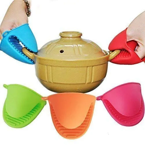 Multicolor Set Of 2 Silicone Pinch Grip Mitten Oven Mitt Gripper Grip Kitchen Pot Holder