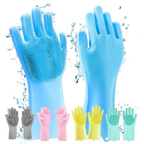 Multicolor Silicone Washing Gloves