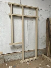 Wpc Frames - Wooden, 7x8 Inches, Brown | Modern Engraved Design With Polished Surface And Skin Moulded Door Type