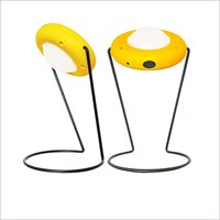 Solar Home Light - Plastic And Metal, Compact Size, Yellow And White | Portable Durable Stand, Solar-powered Led Light, 360-degree Rotation