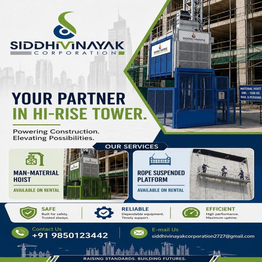 Passenger Cum Material Hoist - Heavy-duty Steel Frame , Efficient Vertical Transport For Workers And Materials