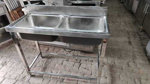 Used Commercial Refurbish Double Bowl Sink Unit