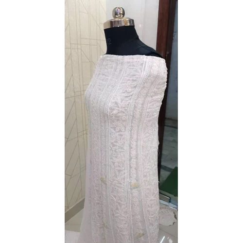 White Embroidered  Chikankari Suit