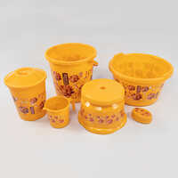 Plastic Yellow Bathroom Set