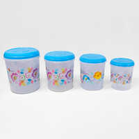 Printed Blue Plastic Jar