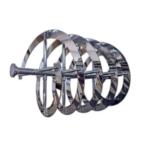SS 304 Helical Ribbon Mixing Agitator - Stainless Steel, Various Sizes, Silver Color | Heavy-Duty Industrial Mixing Tool for Chemical, Food, and Pharmaceutical Applications