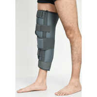 Knee Immobilizer Brace - Cotton, Medium Size, Grey Color | Velcro Closure, Portable & Foldable For Unisex Use, Supports Knee During Workouts