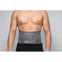 Lumbo-sacral Support Belt - Cotton & Elastic, Adjustable Sizes S To Xxxl, Grey/black/skin/blue | Portable, Foldable, Velcro Closure, Suitable For Lower Back Pain Relief