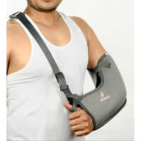 Universal Shoulder Immobilizer - Cotton, Medium Size, Gray Color | Adjustable Straps, Breathable Fabric, Portable, Foldable Design