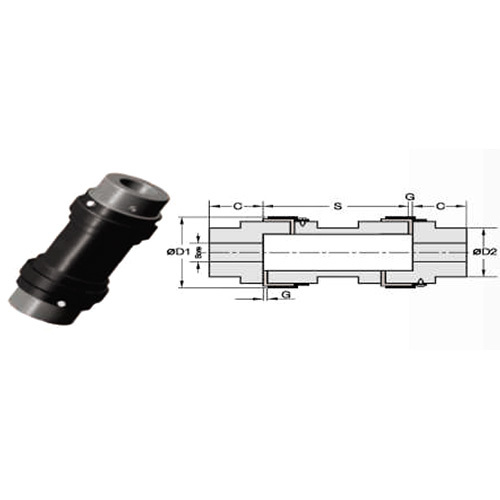 External Spider Aluminum Spacer Coupling  used in motor