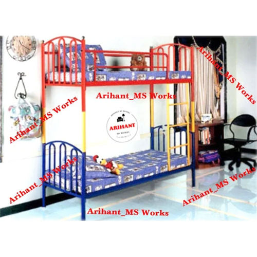 Red And Blue Metal Bunk Bed For Kids