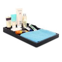 Bathroom Amenity Tray - Waterproof & Scratch-proof, 13" X 8.5" X 0.70" Inch, Elegant Matte Black Finish For Toiletries And Guest Essentials