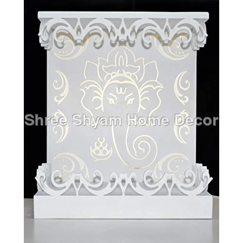 White Ganesha Corian Mandir