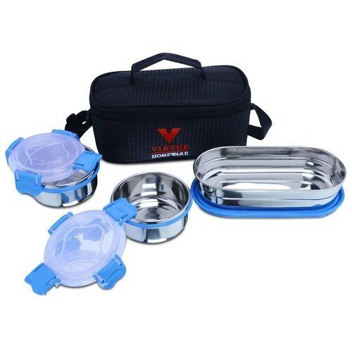 Feast 2 Blue Virtue Homeware Stainless Steel Insulated Lunch Box Set