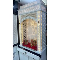 White 3D Corian Mandir