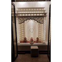 White Corian Pooja Mandir