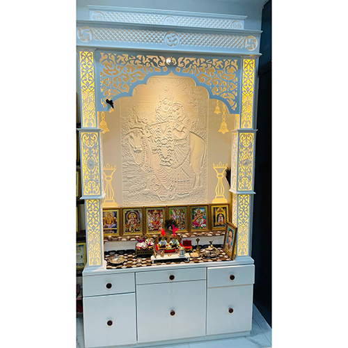 White Corian Pooja Mandir