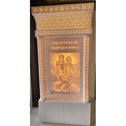 White Corian Pooja Mandir