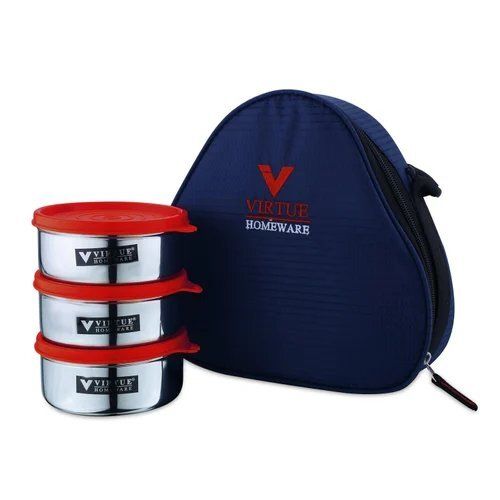 Virtue Homeware Red Stainless Steel Container Set Food Safety Grade: Yes