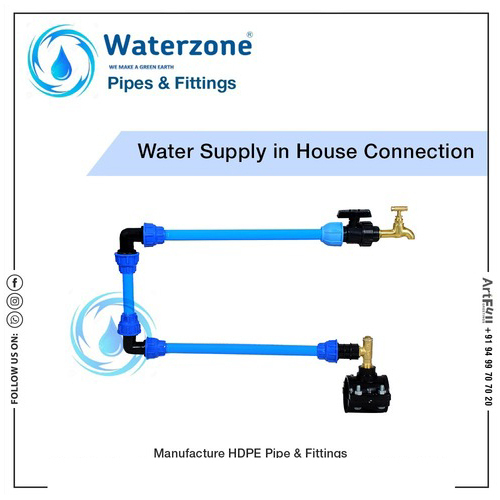 Hdpe Compression Fittings - HDPE Material, Round Shape, Blue and Black Color | Essential Accessories for Pipeline Systems in Various Applications